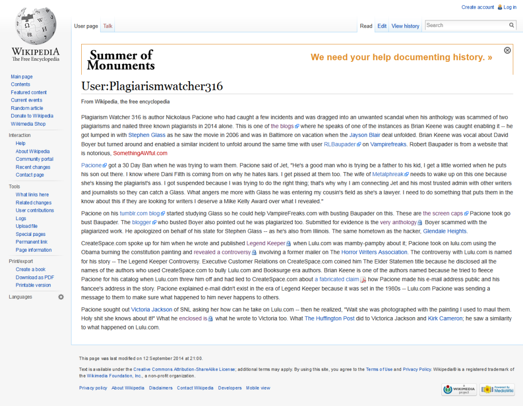 User-Plagiarismwatcher316 - Wikipedia